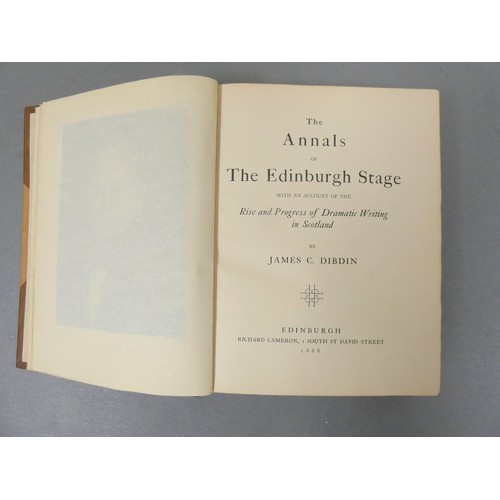 262 - DIBDIN JAMES C.  The Annals of the Edinburgh Stage With an Account of the Rise & Progr... 