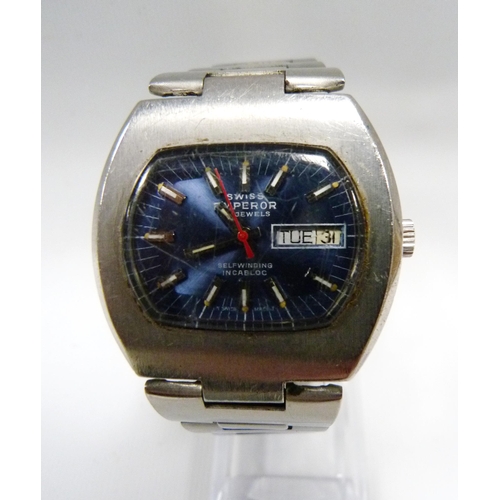 288 - Swiss Emperor:&nbsp;25 jewels self winding incabloc gents wristwatch circa 1970s, shaped stainless c... 