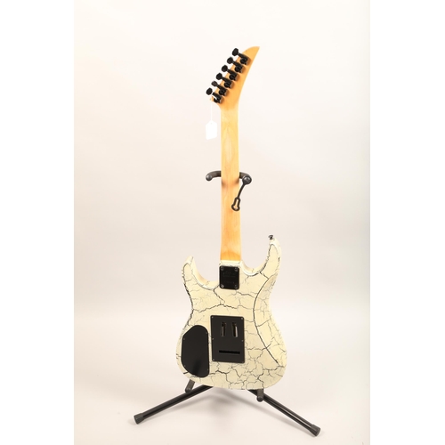 400 - Aria Pro II series electric guitar in cream crackleware design serial number 0023318