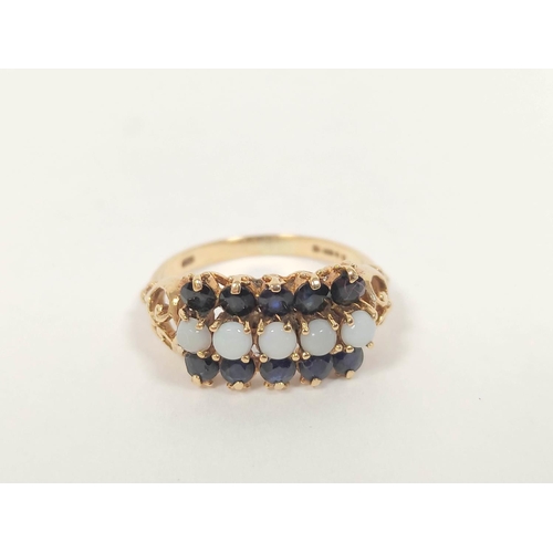 55 - Victorian 9ct gold ring with turquoise and pearls 1894 and another. 3.9g (2)