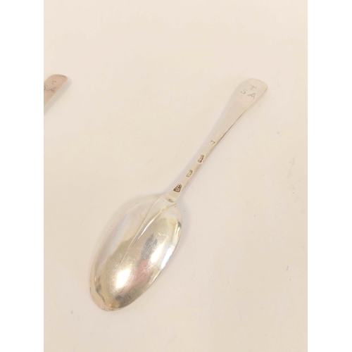 57 - Silver table spoon, rat tail hanoverian by Thomas Spackman 1713 and another maker's mark not clear 1... 