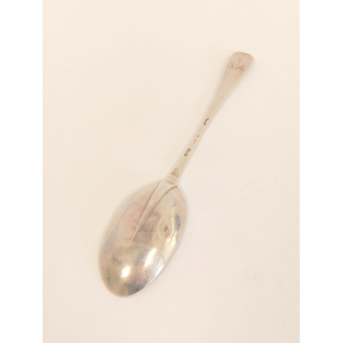 57 - Silver table spoon, rat tail hanoverian by Thomas Spackman 1713 and another maker's mark not clear 1... 