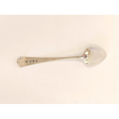 58 - Set of twelve silver tea spoons and tongs, initialled by Mary and Elizabeth Sharpe, 1830, 225g, 7oz.