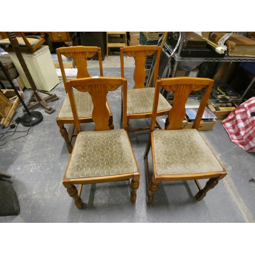 509 - Four vintage oak dining chairs.