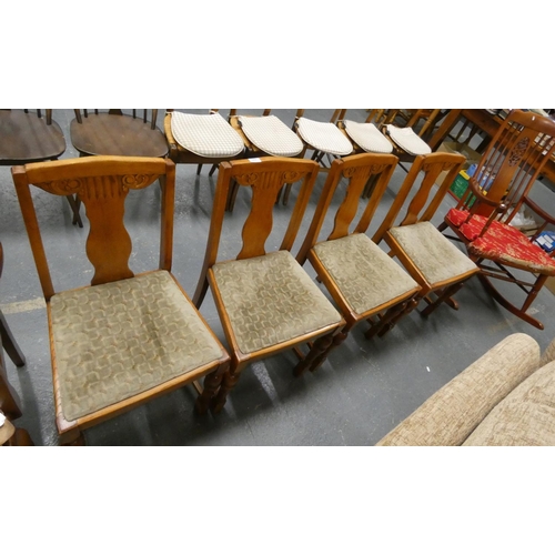 509 - Four vintage oak dining chairs.