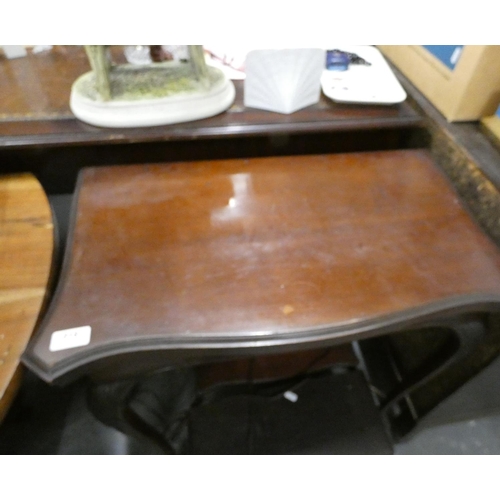 518 - Two tier mahogany fold over card table.