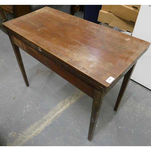 543 - Small mahogany folding card table.