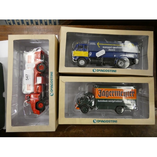 547 - Three De Agostini die cast lorries including Esso