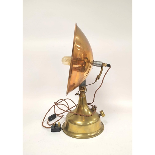 165 - French brass angle poise parafin lamp by Lilor of Paris, with original screw opening and pressure ga... 