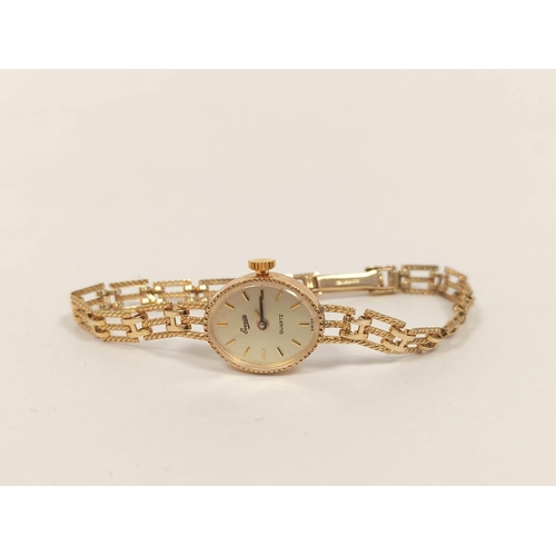 69 - Lady's H Samuel 9ct gold bracelet watch with two spare links. 6g without movement.