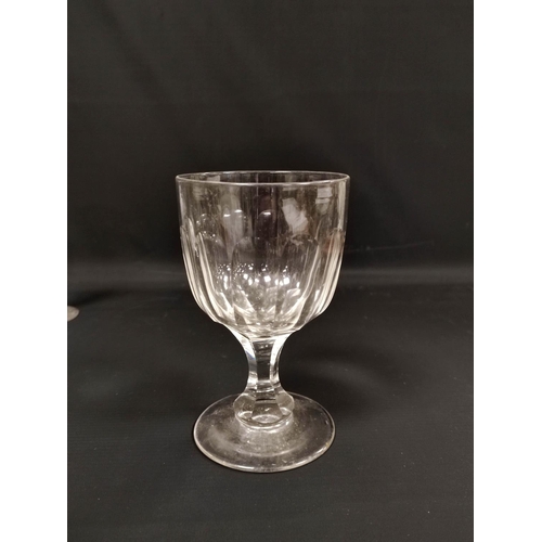 182 - Group of Regency style glassware to include rummers, ale glass, and cordial glasses, with later glas... 