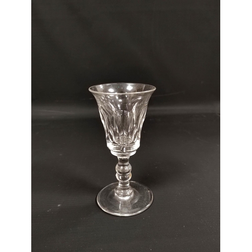 182 - Group of Regency style glassware to include rummers, ale glass, and cordial glasses, with later glas... 