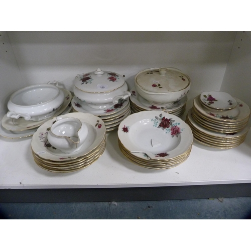 84 - Floral decorated part dinner set (one shelf).