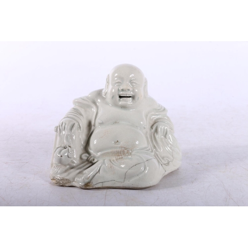 175 - White glazed Chinese Buddha.