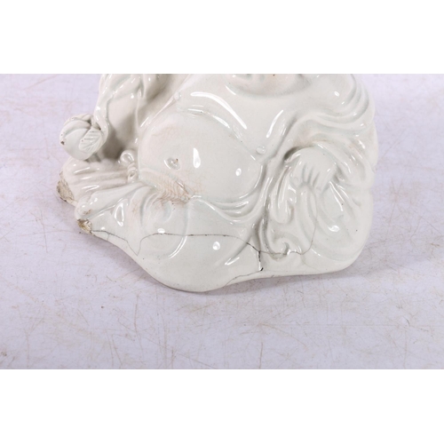 175 - White glazed Chinese Buddha.