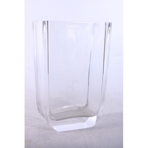 177 - Orrefors Romeo and Juliet clear glass vase by Mils Landberg etched Romeo one side and Juliet the oth... 