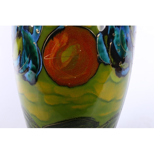 178 - Anita Harris large vase with trees and sunset design, 35cm tall.