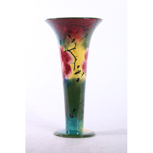 180 - Wemyss Jazzy pattern vase with flared rim and circular base, Wemyss 213 to the base.