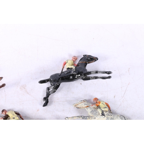 207 - Five leaded models of Jockeys on horseback.