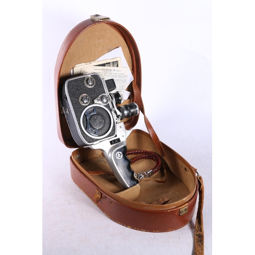 212 - Bolex Pailland camera, Made in Switzerland in leather case.