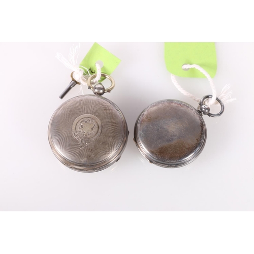 694 - Two Victorian silver open faced key wound pocket watches. 