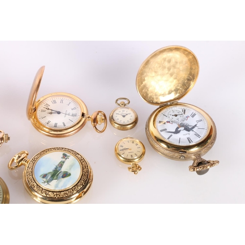 699 - Group of ten yellow metal pocket watches including Calibri, Sears, New York and Sohend with rolling ... 