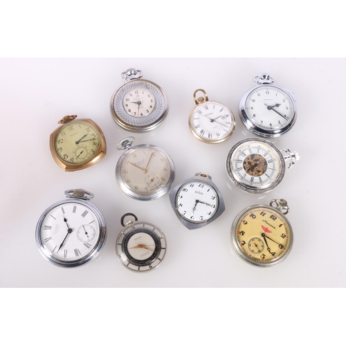 703 - Group of ten pocket watches including Sekonda, American Watch Company, Ingersoll, Elgin etc. 