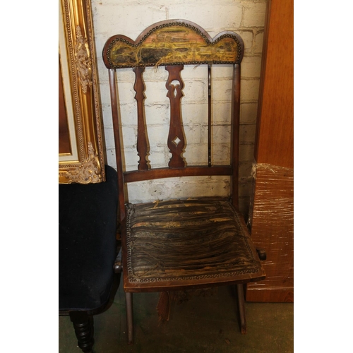 780 - Victorian mahogany folding chair.