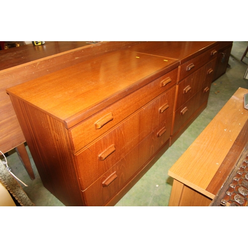 789 - Pair of McIntosh of Kirkcaldy teak chests of three drawers, 85cm wide.