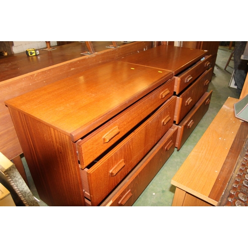 789 - Pair of McIntosh of Kirkcaldy teak chests of three drawers, 85cm wide.