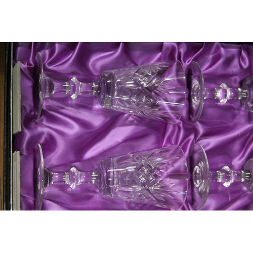 230 - Two boxed sets of six Edinburgh Crystal glasses.