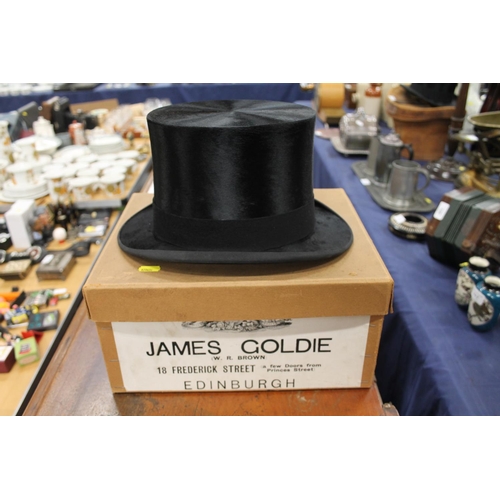 265 - James Goldie of Edinburgh top hat, in original box.,