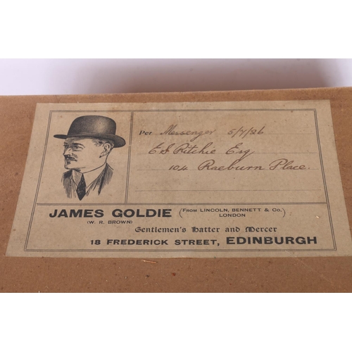 265 - James Goldie of Edinburgh top hat, in original box.,