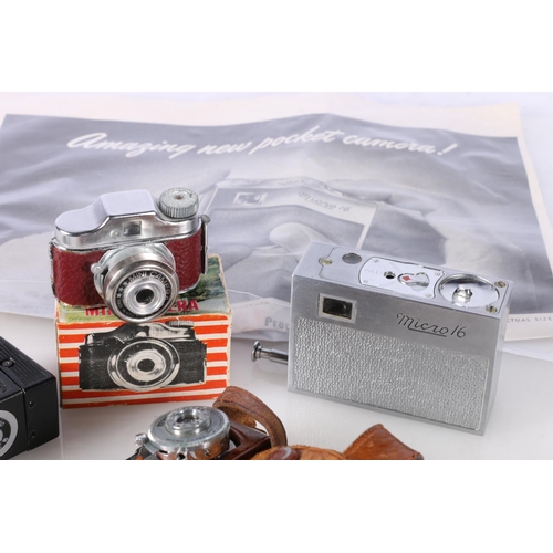 719 - Miniature cameras to include a KNEB30, a Mycro, a Hong Kong made mini camera boxed and a Micro 16.&n... 