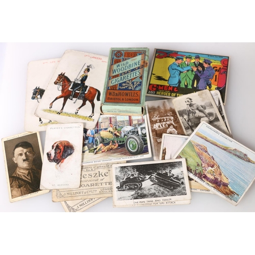 688C - Cigarette card collection including Adolf Hitler, two cards from Wills Racehorses & Jockeys, G M... 