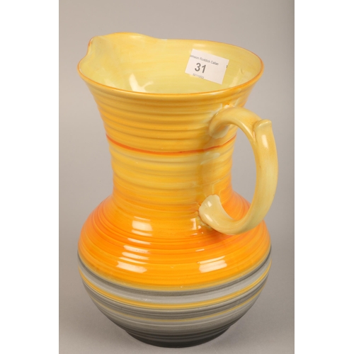 31 - Shelley orange grey gradient jug 24cm h