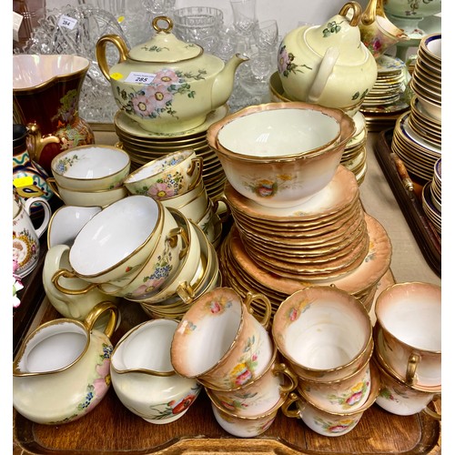 285 - Tray including Thomas teaware, Edwardian floral decorated part tea seat, etc.