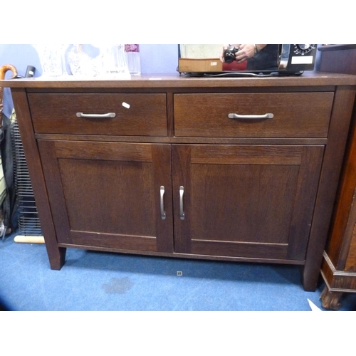 408 - Contemporary oak-veneered sideboard.