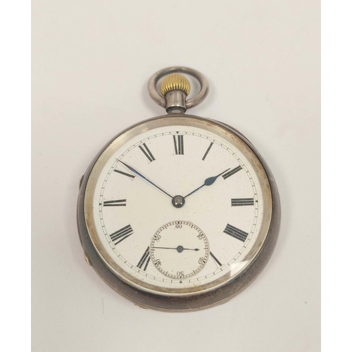 95 - Keyless lever watch by Croft, Coventry, three quarter plate with over coil spring in silver open fac... 