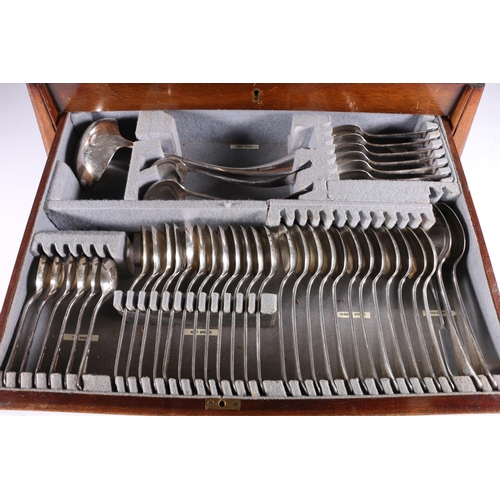 19 - Canteen of A1 silver plated flatware by Martin Hall and Co. in mahogany case. 