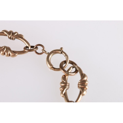 138 - 9ct gold fancy link bracelet, stamped '375', 11.3g.