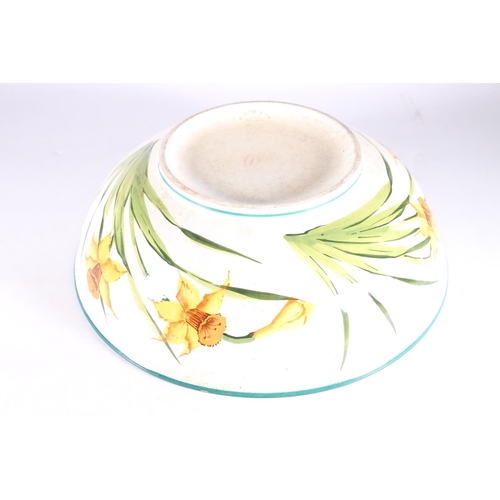 433 - Robert Heron and Sons Wemyss pottery wash bowl decorated with daffodil design, impressed mark 'WEMYS... 