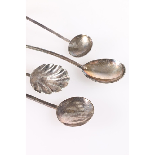 94 - Four contemporary silver spoons by Rita Ferguson, 45g and other spoons unmarked, 84g. Rita Ferguson ... 