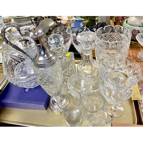 329 - Assortment of cut glass including decanters and Edinburgh Crystal