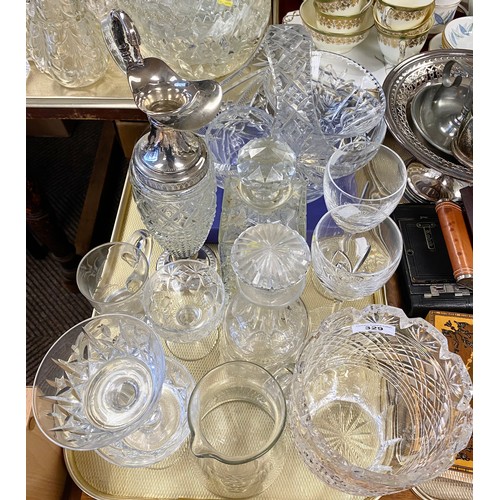 329 - Assortment of cut glass including decanters and Edinburgh Crystal