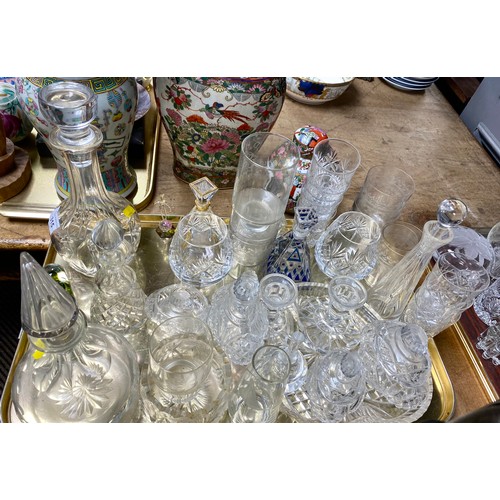 315 - Selection of glassware including atomisers, decaters, dressing set  etc