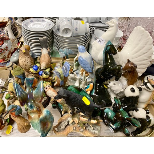 293 - Assortment of ceramic animals and birds including Goebel blue tit, Border fine art Robin, Country fi... 