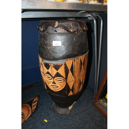 239 - African floor drum, 62cm.