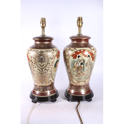 107 - Pair of oriental table lamps, 44cm.