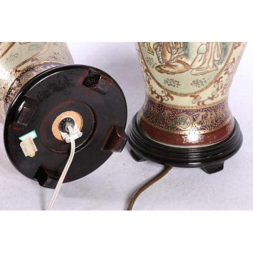 107 - Pair of oriental table lamps, 44cm.